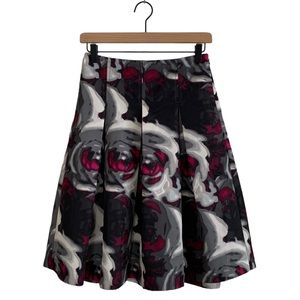 Express Abstract Pleated Midi Skirt